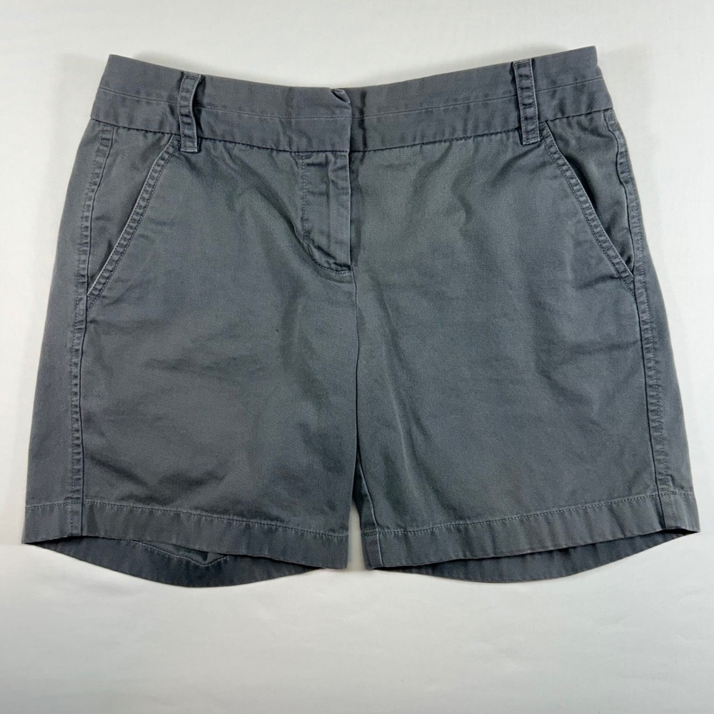 J.Crew Chino Shorts Womens 2 Charcoal Grey Cotton Casual Summer 4 Inch Inseam